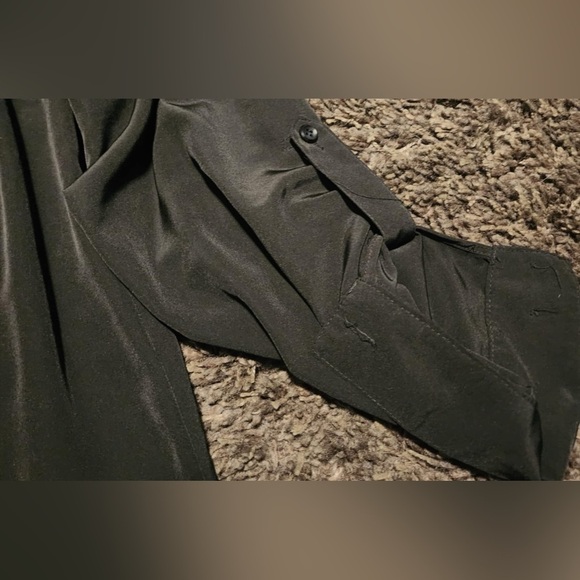 Notations Black Button Down Shirt 3/4 Sleeve Notched Collar Size XXL EUC - Picture 4 of 9